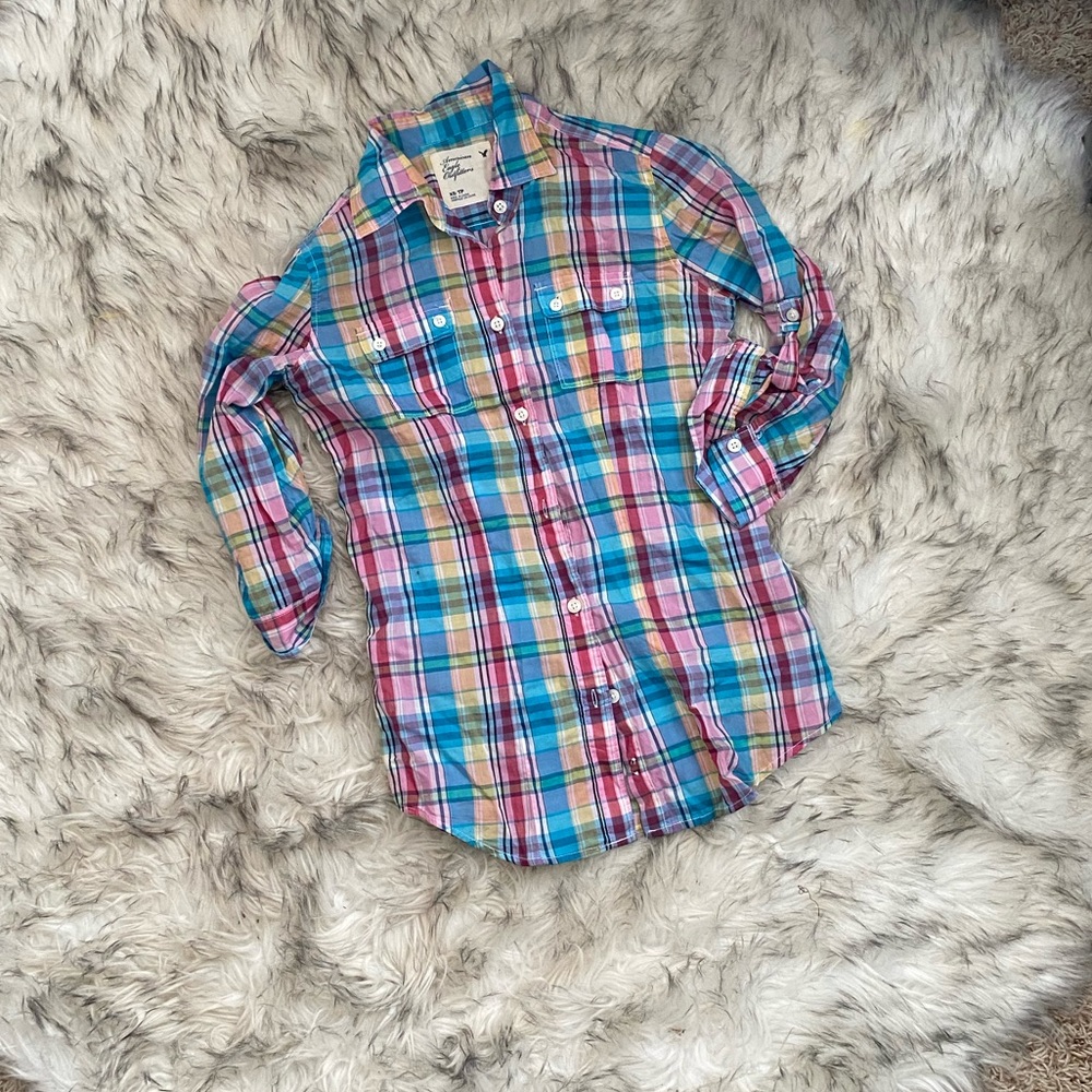 AE Bright Button Up Flannel